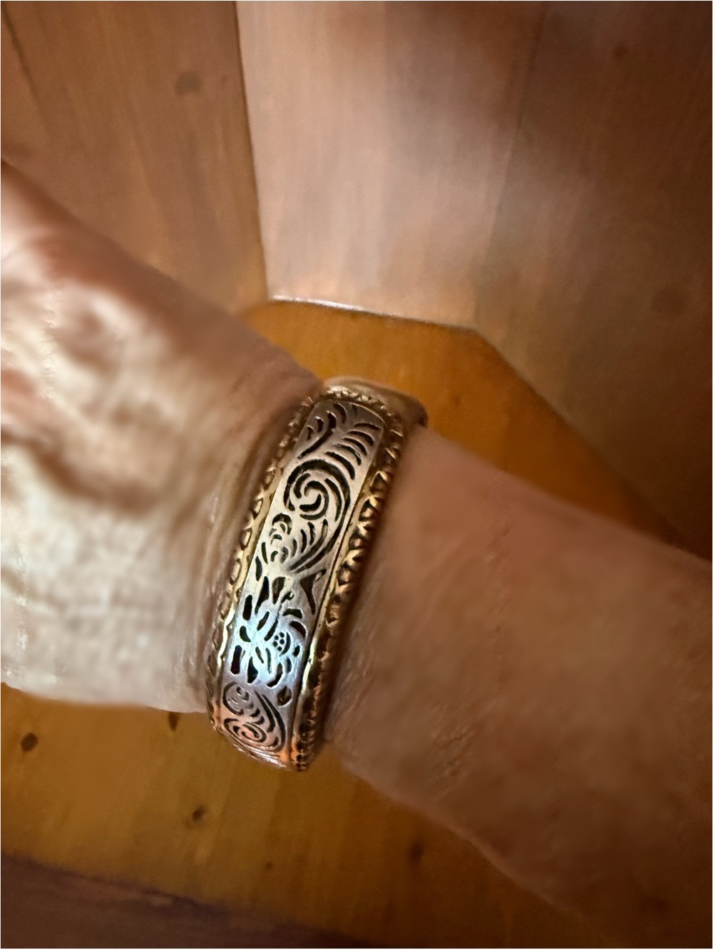 Patricia Nash Cavo Tooling two toned Metal Cuff bracelet